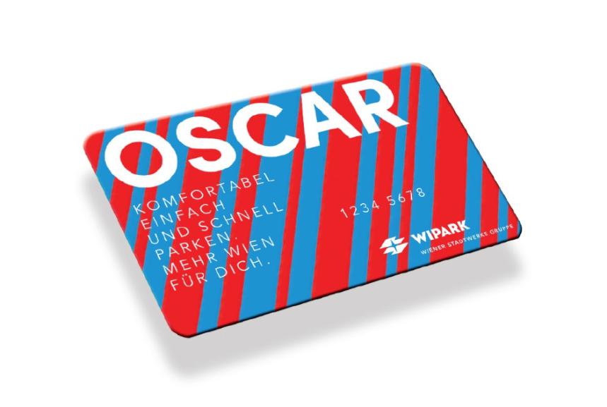 OSCAR Parkkarte auf weißem Hintergrund